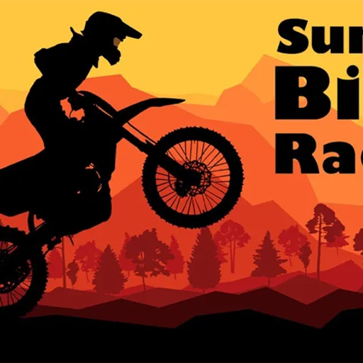 Sunset Bike Racer - Play now on funclicker.app